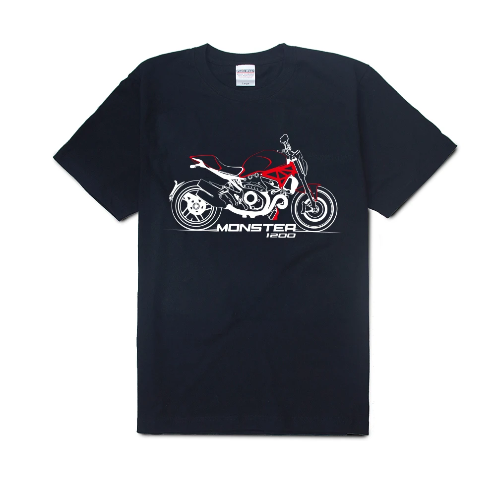 KODASKIN мотоциклетный стиль хлопок для DUCATI Monster 1200 Повседневная футболка с коротким рукавом и круглым вырезом