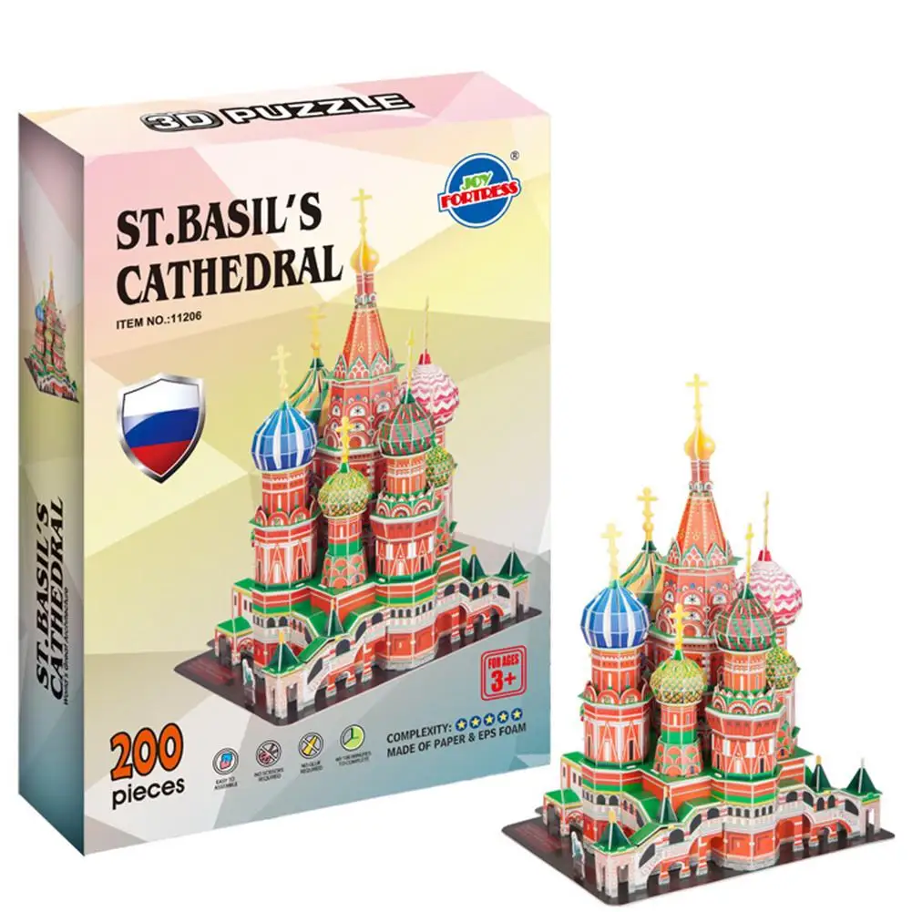 Большой русский 3D головоломки игрушки для детского собора Нотр Дам Святого