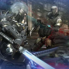 S0467 онлайн игра METAL GEAR RISING REVENGEANCE RAIDEN SWORD HF BLADE Серебряная версия W/черная кожаная оболочка 39"
