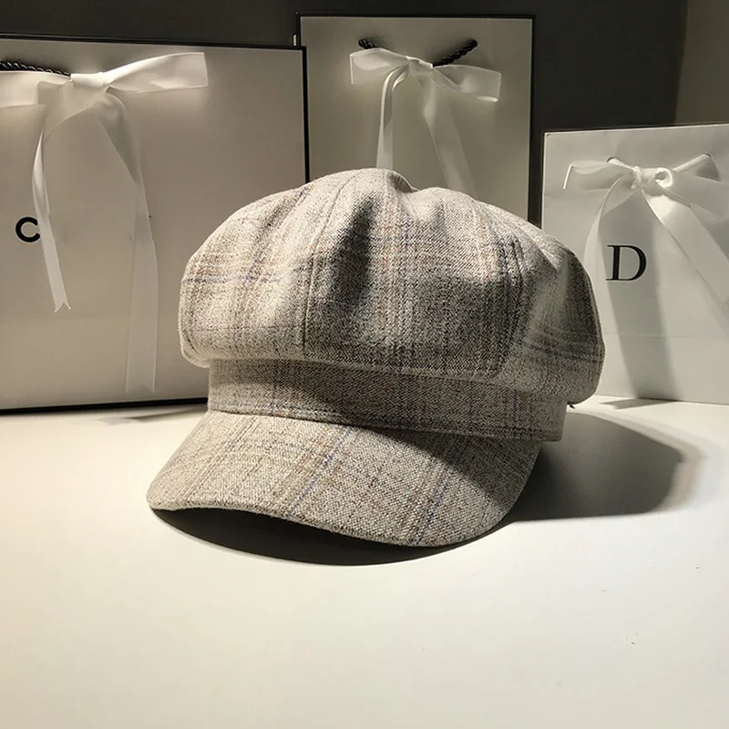 

Autumn and winter new ladies winter hats beret man woman autumn new caps British style octagonal hat newspaper boy hat
