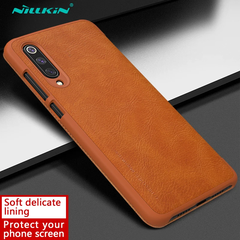 

leather case for xiaomi mi 9 /mi9 Explore Nillkin QIN Luruxy Protective flip leather Cover Cases for xiao mi 9 and mi9 Explore