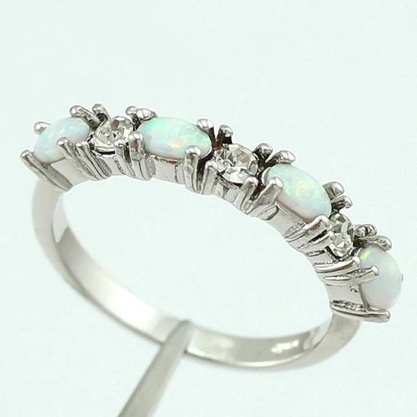 HAIMIS Прямая поставка необычные белые огненный опал Кристалл Модные ювелирные изделия женские серебряные кольца Размер 5 6 7 8 9 10 11 12 OR825