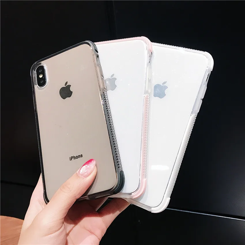 

Four-corner anti-fall Phone case for iPhone XR XS Max 6 6S Plus 7 8 plus Silicone case simple transparent mobile phone case