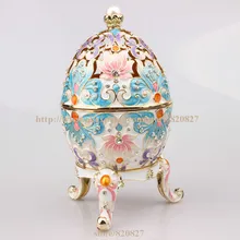 Faberge Egg Trinket Jewelry Box with a Pearl on Top for Sale Estee Egg Treasures Egg