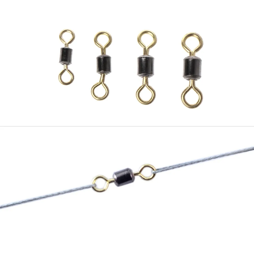 

50 Pcs/Set Fishing Swivel Quick Release Connector Powerful Swivels Flexible Rotation Alloy Plated Stainless Steel Rolling Tackle