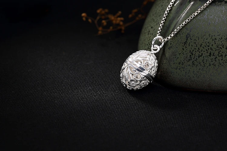 S925 Стерлинговое Серебро, модная пустотелая подвеска "слива" с различными стилями для женщин, индивидуальное ожерелье с подвеской