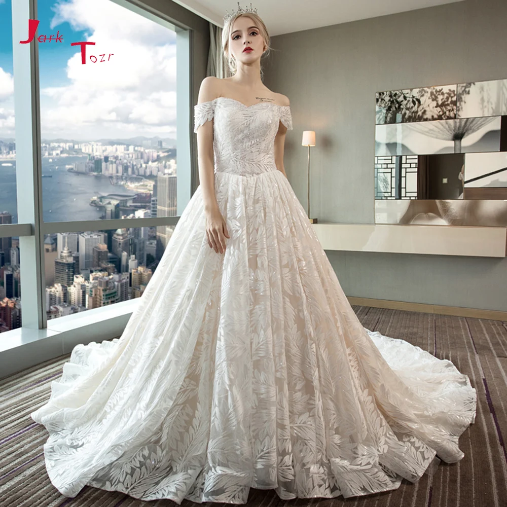 

Vestido De Novia Vintage 2019 New Arrive Shiny Beading Sequins Lace Princess Ball Gown Wedding Dresses Plus Size Trouwjurken