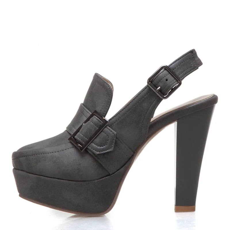 

Plus Size 48 Fashion Women Pumps Back Straps High Heels Shoe Vintage Platform Heels Pumps Women Shoes Summer Autumn Sandals Lady