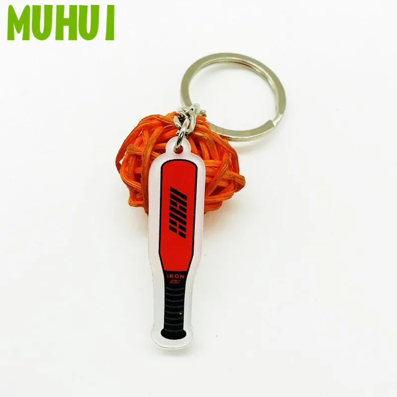 

Kpop IKON BI BOBBY Logo Plastic Keychain Women Bag Men Jewelry Key Ring Llaveros 18408