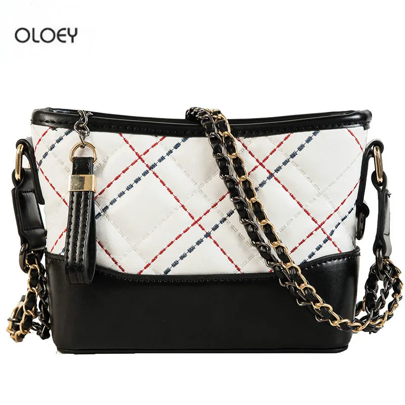 Buy OLOEY New women's ribbed embroidered line bag pu