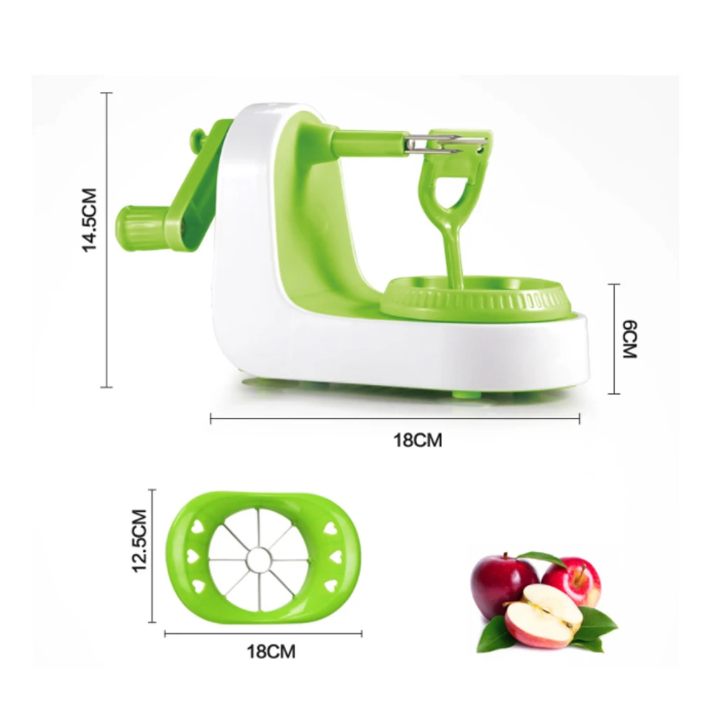 Creative Vegetable Fruit Tools Apple Peeler Multifunctional Manual Fruit Peeler Machine Cutting Apple Kitchen Accessories Green