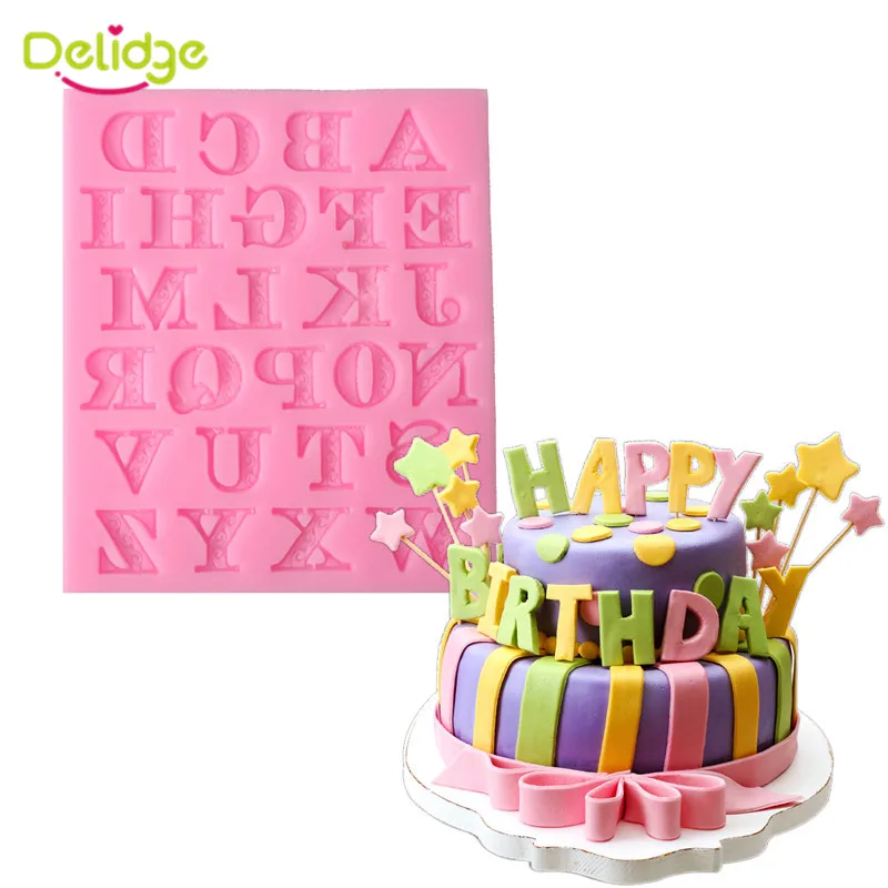 

Delidge 1pc 26 Capital Letters Silicone Cake Mold 3D Alphabet Sugarcraft Biscuit Fondant Cake Decorating Mold DIY Baking Tools