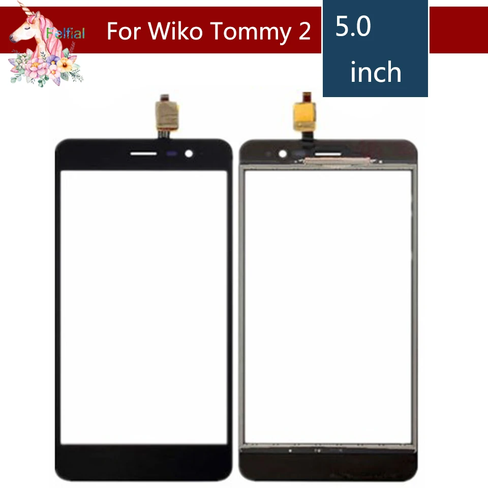 5," для Wiko Tommy 2 Tommy2 ЖК-дисплей графический сенсорный экран Внешний Стекло объектив Панель Замена Черный