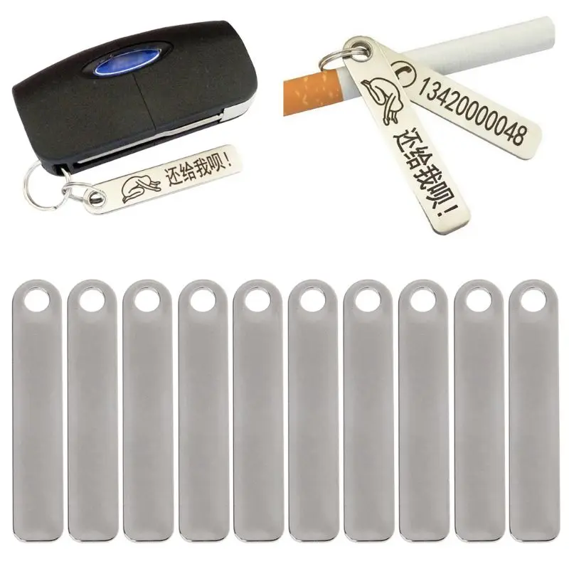 

Custom Phone Number Keychain Anti-lost Pendant Blank Bar Keyring Jewelry Making