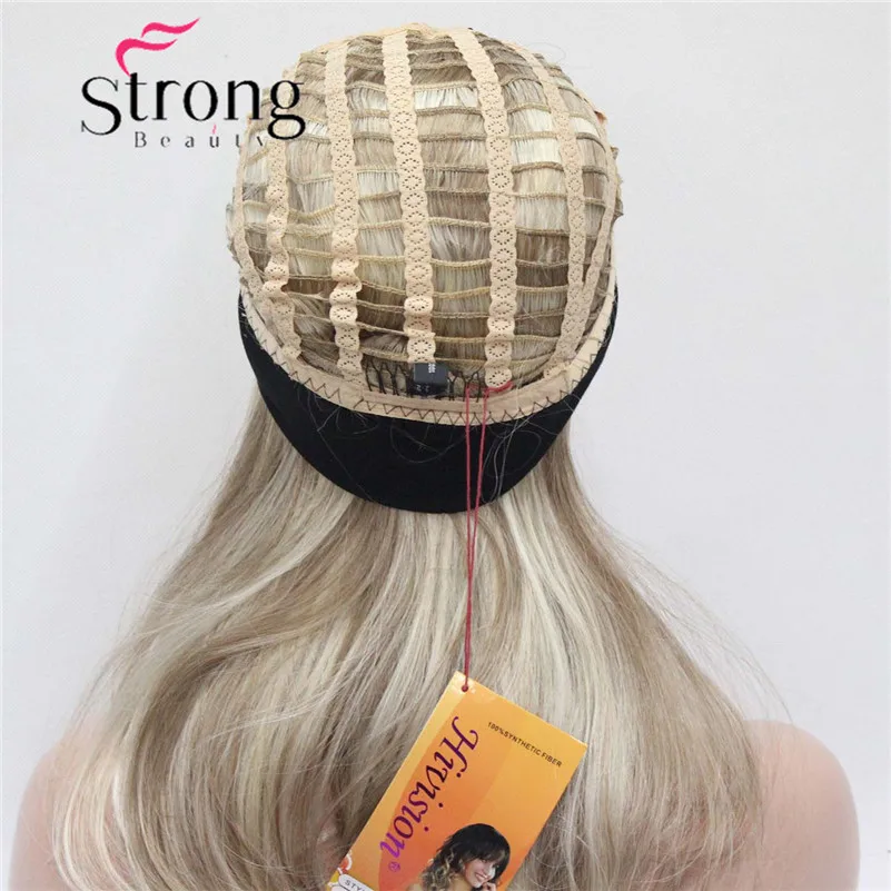 StrongBeauty Средний блонд выделяет естественные Легкие волны тепла ОК синтетический парик с головной повязкой выбор цвета