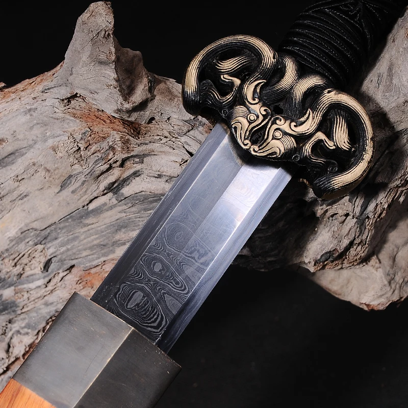 

Collection Sword H-quality Fully Hand-made Damascus Folded Steel Red Full Tang Blade Sword Oil Quenched&Fine Polished