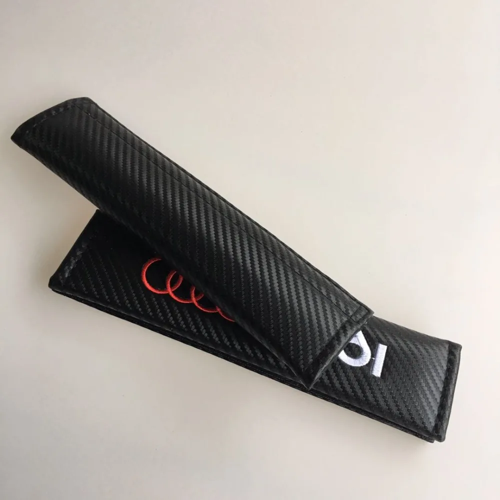 

2pcs Car Styling For AUDI A1 A3 A4 B5 B6 B7 B8 A5 C5 A6 C6 C7 A7 Q5 Seat Belts Covers Padding Carbon Fiber Belt Shoulder Sleeve