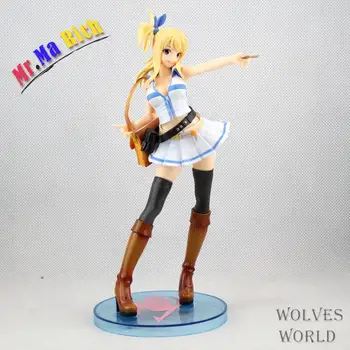 

Anime Figure 23 Cm Fairy Tail Lucy Heartphilia With White Dress Pvc Action Figure Collection Model Toy
