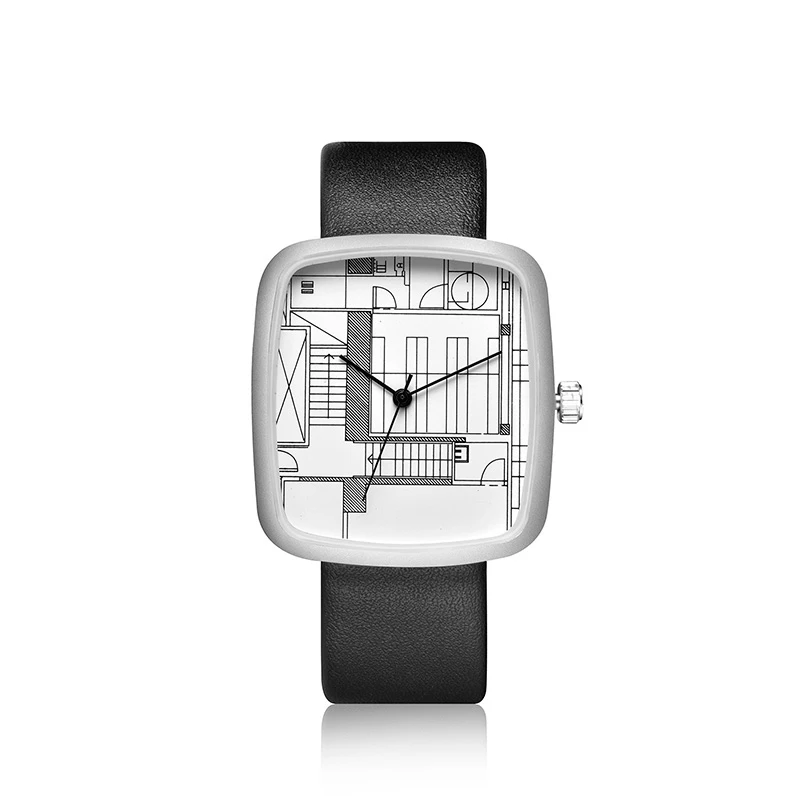 GUOU Часы relogio feminino Модные Простые Женские часы с узором наручные часы прямоугольной формы Классические кварцевые часы для женщин - Цвет: 1