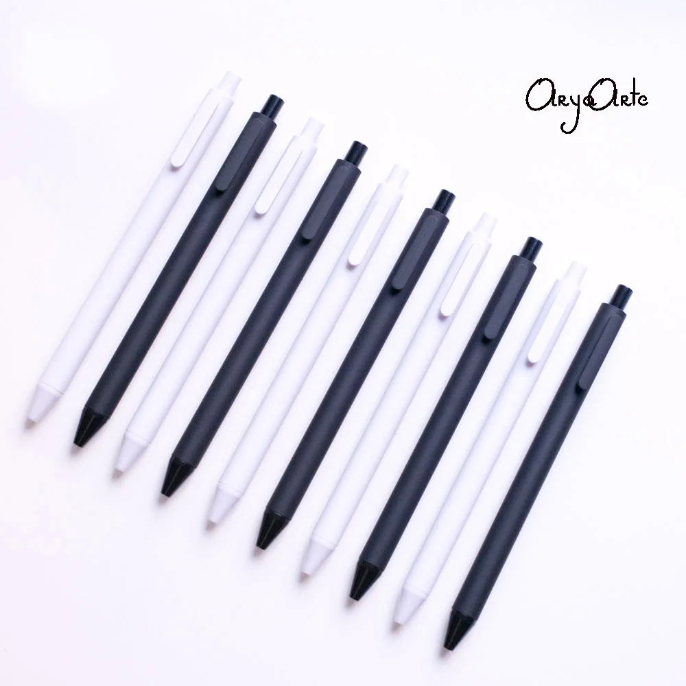 4 шт 0,5 мм черные чернила простые черные белые гелевые студенческие ручки школьные и офисные канцелярские принадлежности papelaria