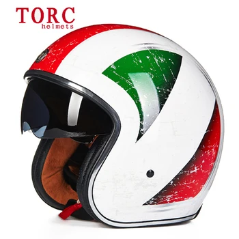 

BEON Upgrade City Road vintage 3/4 helmets motorcycle helmet Double Lens Helmet Motorcycle TORC Retro DOT Helmet
