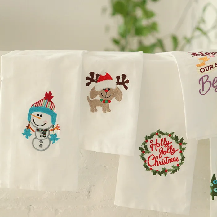 Easter Design Embroidered waffle kitchen tea towels set 40x60cm 100/% Cotton