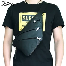 Для мужчин из натуральной кожи, Женская Повседневная нагрудная сумка из коровьей кожи, на молнии, сумка через плечо, спортивные модные черные пистолет сумка мягкая Бизнес сумка