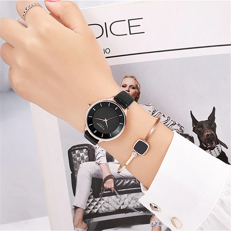

Luxury Brand CURREN Charm Rhinestone Wrist Watches Ladies Dress Analog Quartz Watch Women Leather Female Clock bayan kol saati