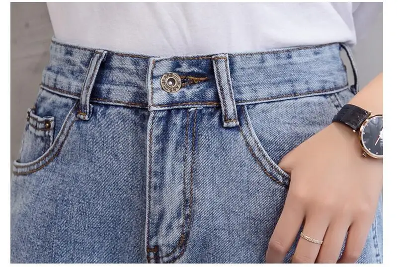 #6813 2019 Summer High Waist Korean Fashion Wide Leg jeans For Women Ankle-length Loose Vintage Boyfriend Jeans Woman Distressed #6813 2019 Summer High Waist Korean Fashion Wide Leg jeans For Women Ankle-length Loose Vintage Boyfriend Jeans Woman Distressed