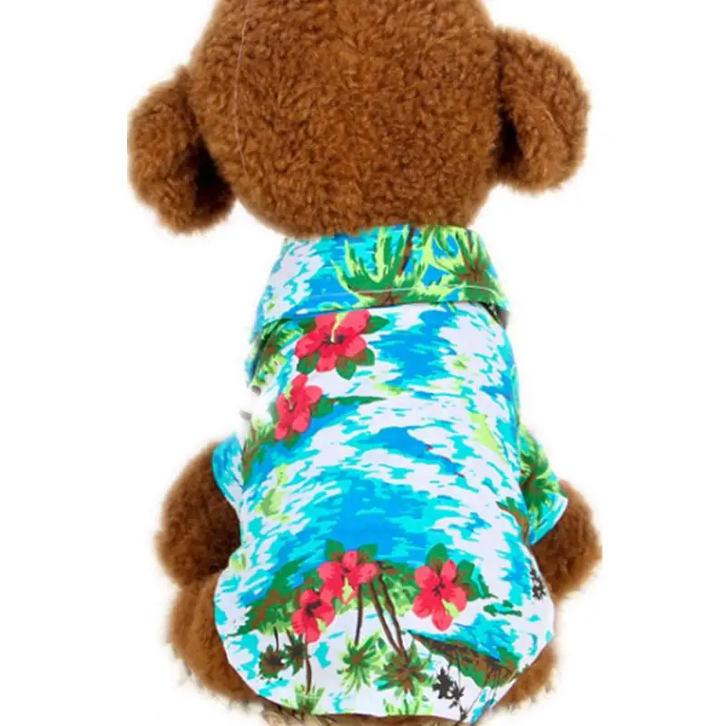 2019 Summer Beach Shirt Dog Cute Print Hawaii Beach Casual Pet Travel Shirt Pineapple Flamingo Short Sleeve Small Dog Cat Blouse