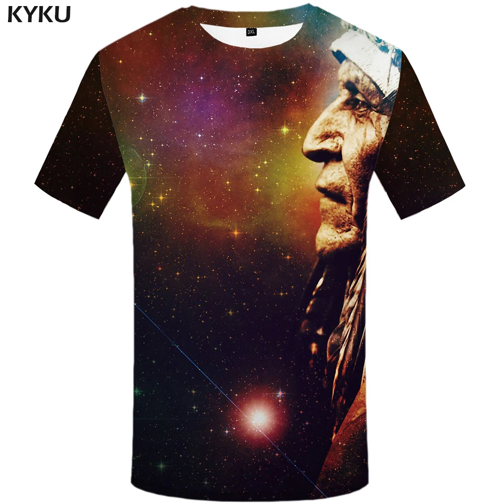 KYKU Indians Tshirt Men White Feather T Shirt Hip Hop Anime Clothes Character 3d Print T-shirt Punk Rock Mens Clothing Summer KYKU Indians Tshirt Men White Feather T Shirt Hip Hop Anime Clothes Character 3d Print T-shirt Punk Rock Mens Clothing Summer