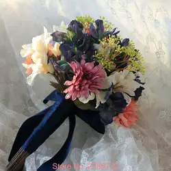2019 деревенский стиль Искусственные Свадебные букеты для невесты снаружи кружево Свадебные цветы Брошь букеты де Mariage