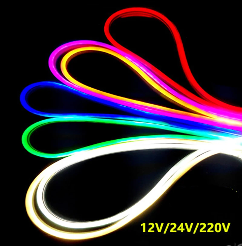 

50m/lot 25*15mm LED Neon Light RGB DC12V 24V AC110V Advertising Flexible Neon Strip For Outdoor Decorative Lighting