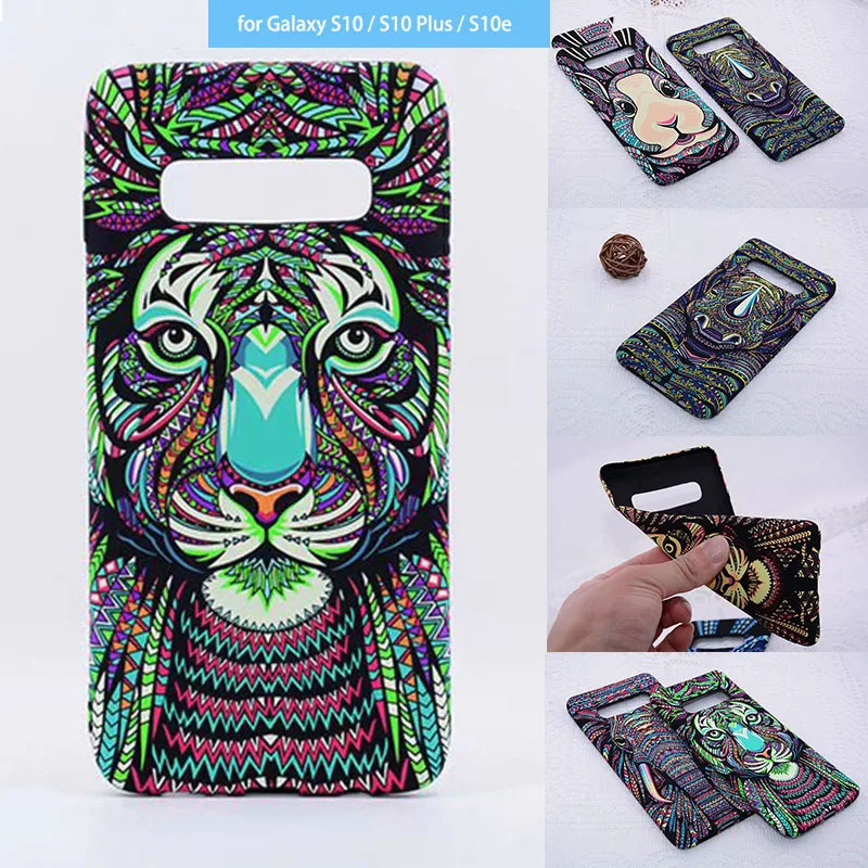 

LUXO Forest King Aztec Animals Faces Lion Wolf Owl Pattern Soft TPU Cover Phone Case for Samsung Galaxy S10 S10 Plus S10e