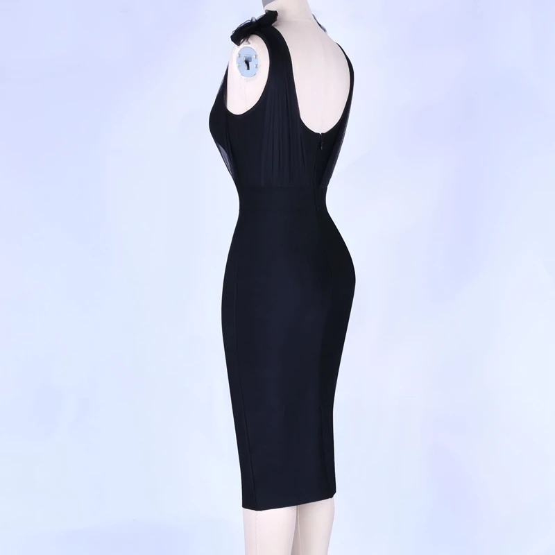 Ocstrade летние платья повязки Новые поступления сексуальное кружевное черное Бандажное платье Bodycon Ночная сорочка женская вечерние элегантное платье