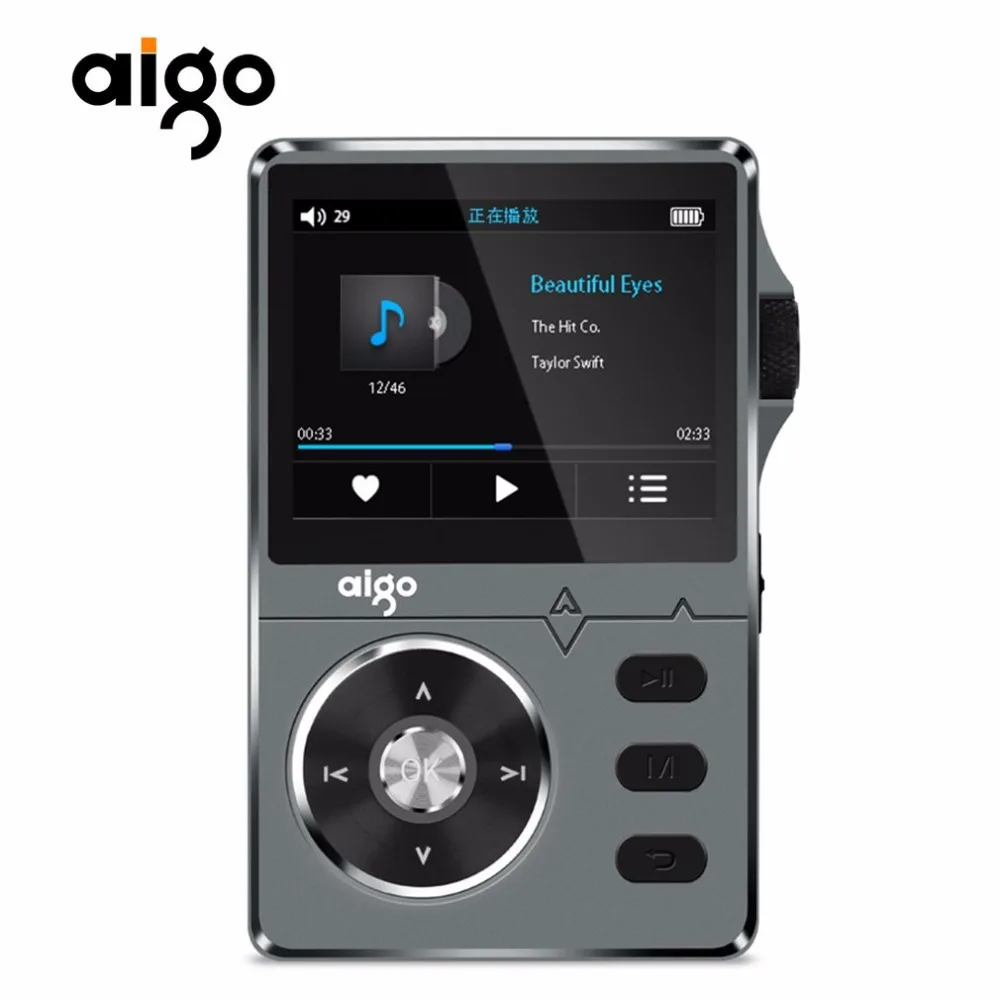 Aigo 108 сплав цинка HiFi высокое качество звука Lossless музыка 2,2 дюйм(ов) 8 ГБ MP3 плеер Поддержка APE/FLAC/WMA/WAV/OGG/ACC