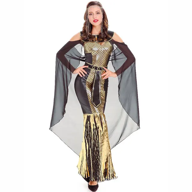 Luxury Gold & Black Arabian Pirincess Dress Ancient Egyptian Cleopatra