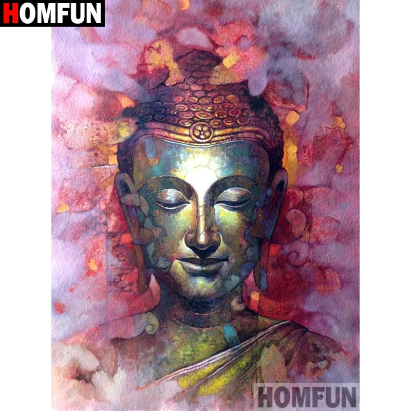 Алмазная живопись HOMFUN религиозный Будда картина из квадратных/круглых страз