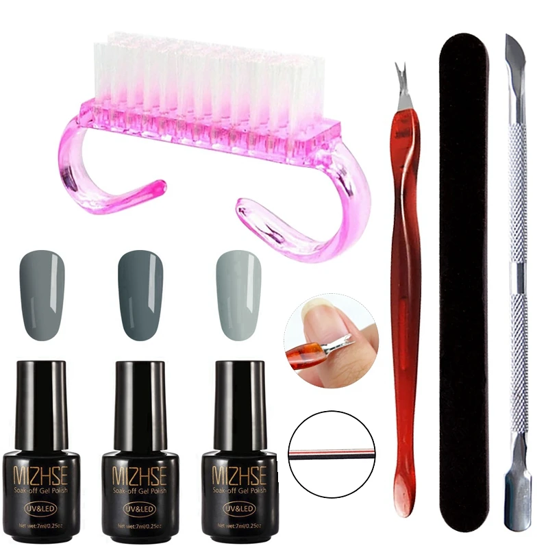 P07-B MIZHSE гель лак для ногтей Lakiery Hybrydowe УФ лак-гель Vernis Полупостоянный УФ-гель для ногтей Набор для акриловых ногтей для маникюра - Цвет: P07-B