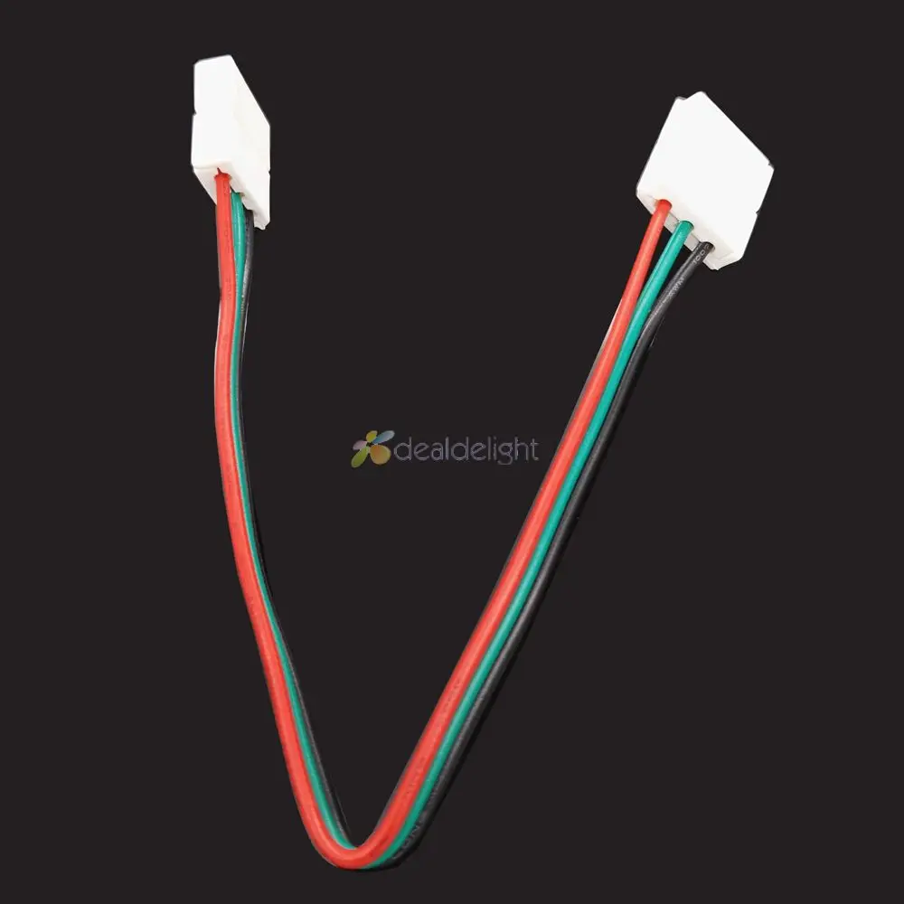 

10pcs 3pin 10mm wide connectors with 15cm long cable for 10mm ws2811 ws2812b led strip no need soldering;plug and play