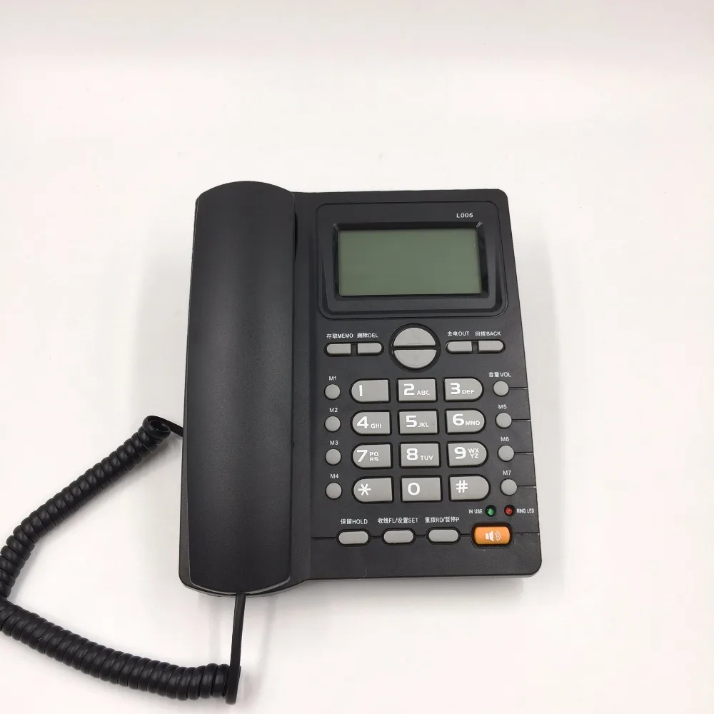 

English Language Call ID Redial Landline Phone With DEL Hold For Home Hotel Office Wired Telephone Black