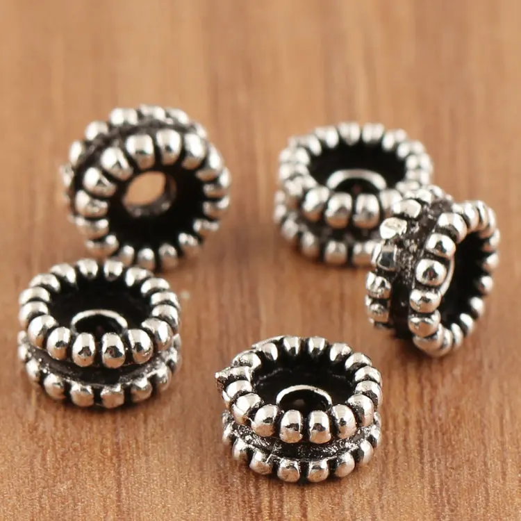 100 925 silver Spacers Real Sterling Silver Jewelry Spacers Tibetan
