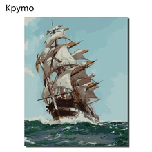 Парусная лодка DIY Рисование по номерам Рисование Набор для рисования по номерам краски на холсте для дома настенная художественная картина kpymo VA-0366