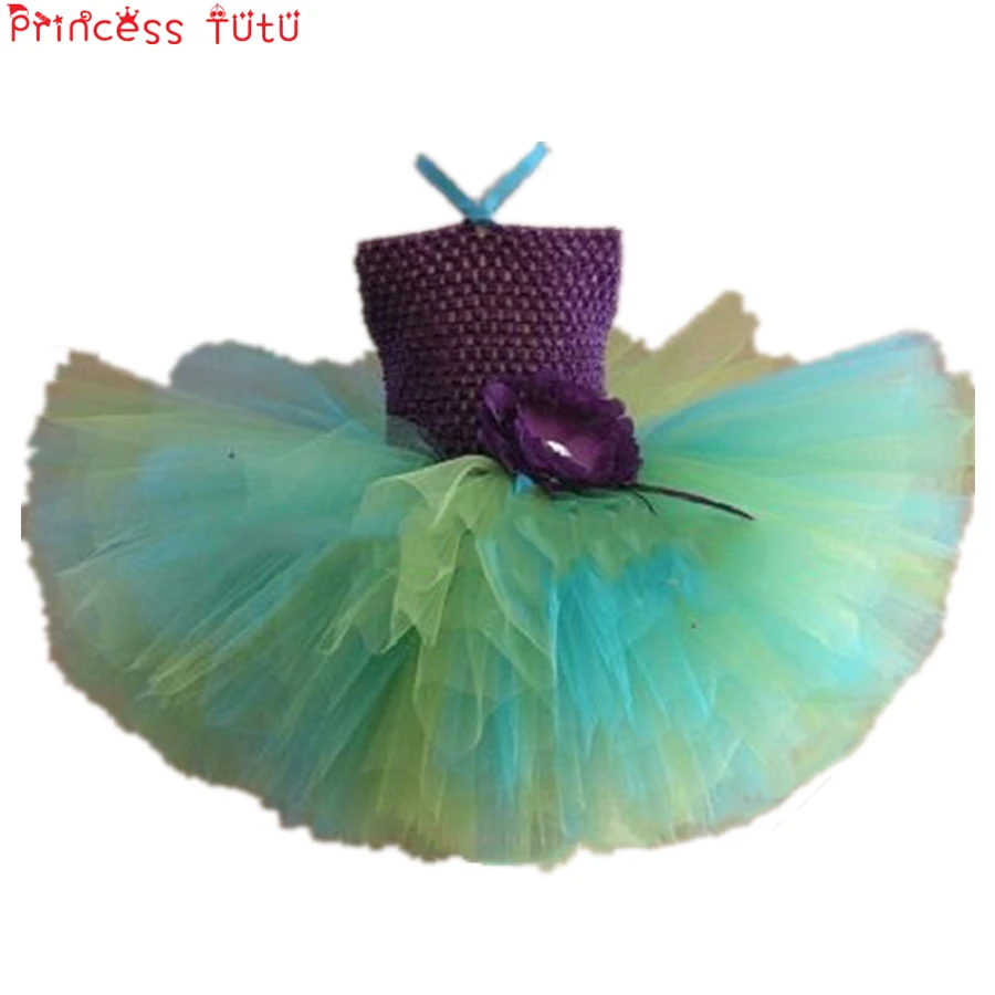 Girls Pretty Peacock Handmade Tutu Dress Photo Prop Halloween Costume Outfit Baby Kids Birthday Party | Детская одежда и обувь