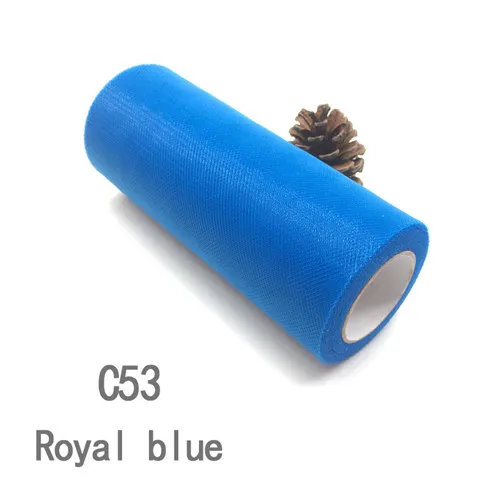 15 см 25 ярдов тюль рулон ткани катушки пачка вечерние упаковка для подарка на день рождения Свадебные украшения Рождественские сувениры события - Цвет: C53 Royal blue
