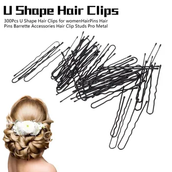 

300Pcs/Lot Black Plated Metal Thin U Shape Hairpins Girls Hair Clips Barrettes Beauty Hairdressing Accessoriess Styling Tools