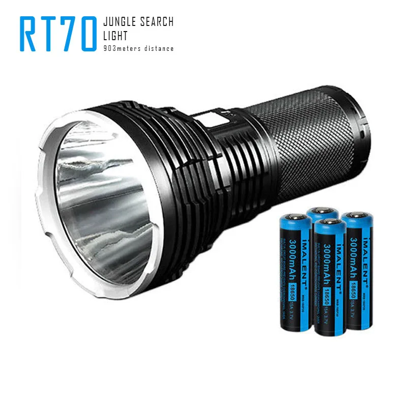 

Imalent RT70 Cree XHP70 2nd Generation USB Rechargeable LED Flashlight Torch with 4X 18650 3000mah battery for Camping