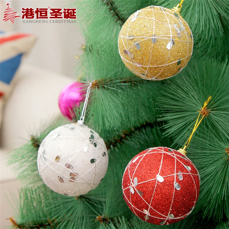 8 см новогодняя елка Висячие шары блестки рыбные весы ранообразные линии украшения шар рождественские домашние елочные игрушки