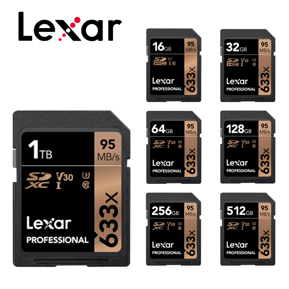 

Lexar SD Card High Speed Max95MB/s 32GB 64GB 128GB 256GB 512GB 1TB C10 U1 U3 4K Video Memory Card Flash 3D SD for Camera
