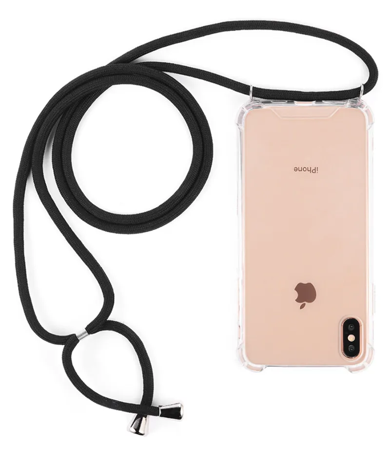 For Huawei P30 Pro P20 Lite Transparent Cell Phone Case Lanyard Necklace Shoulder Neck Strap Rope Cord For Mate 20 Pro Lite 20X